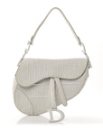 Calfskin Embossed Oblique Saddle Bag White