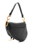 Grained Calfskin Saddle Bag Black
