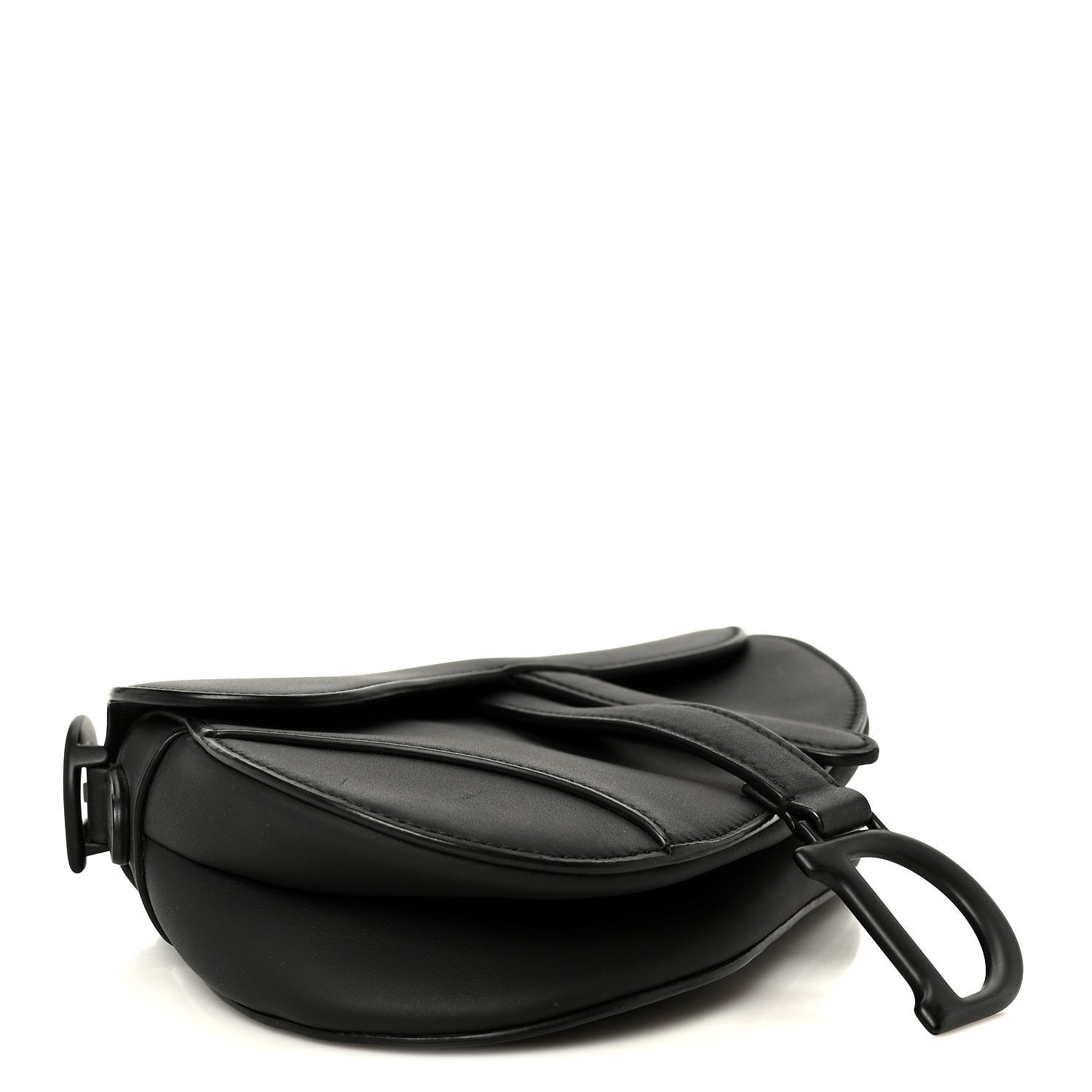 Ultra Matte Calfskin Mini Saddle Bag Black