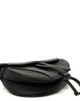 Ultra Matte Calfskin Mini Saddle Bag Black
