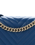 Lambskin Chevron Quilted New Medium Boy Flap Blue