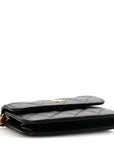 Lambskin Quilted Pearl Crush Flap With Chain Black