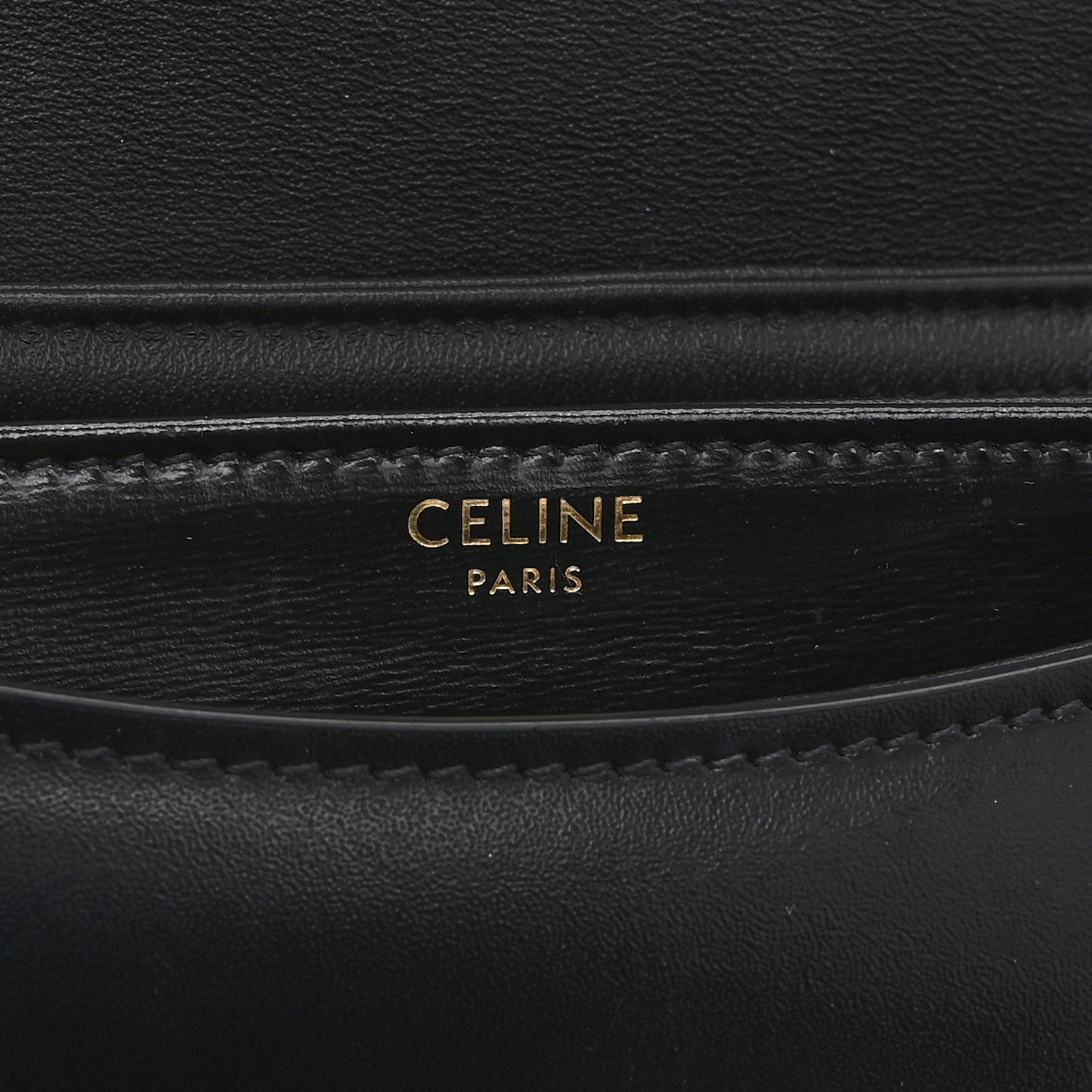 Shiny Calfskin Besace Clea Triomphe Black