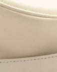 Lambskin Quilted CHNL 19 Round Clutch With Chain White