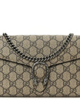 GG Supreme Monogram Mini Dionysus Chain Wallet Beige Taupe