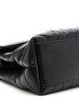 Calfskin Y Quilted Monogram Medium Loulou Chain Satchel Black