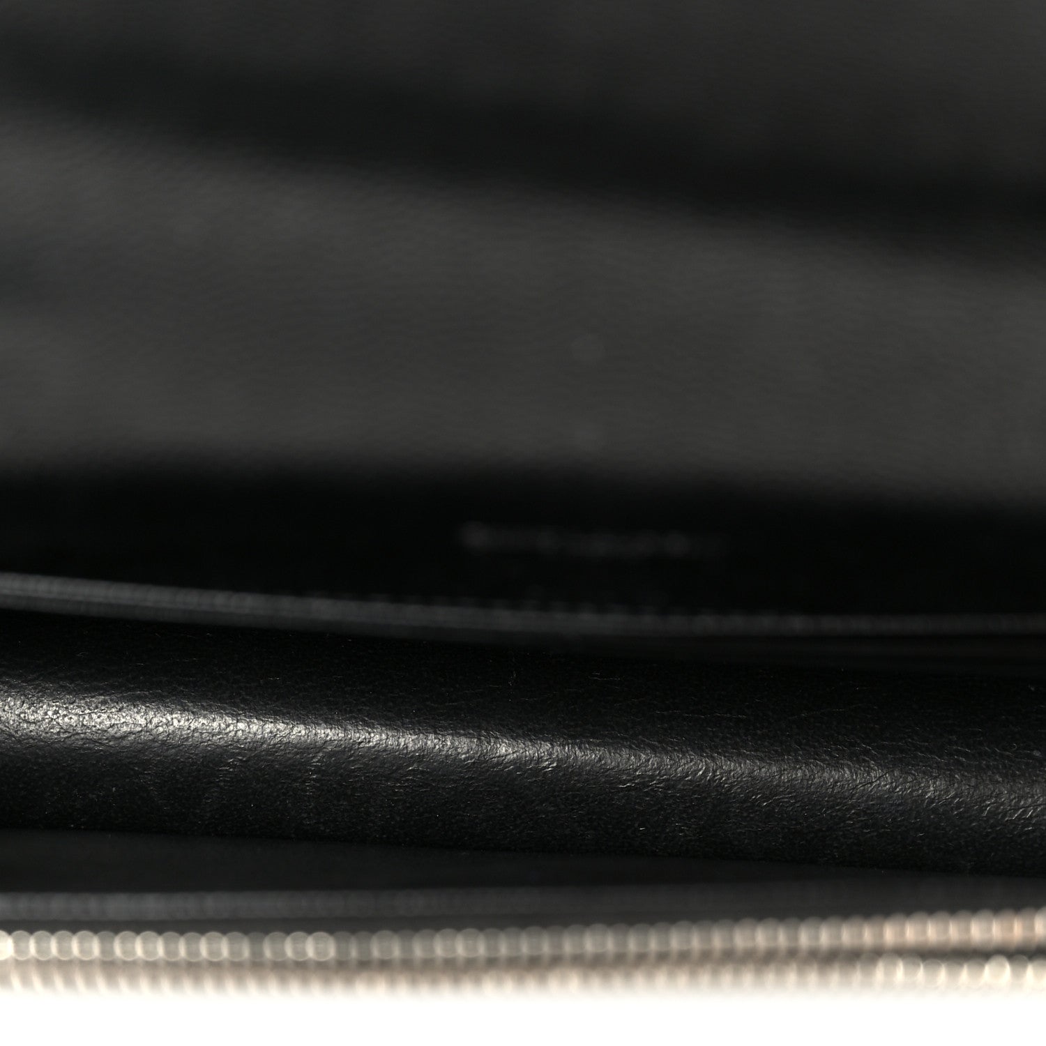 Grain De Poudre Matelasse Chevron Monogram Envelope Chain Wallet Black