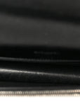 Grain De Poudre Matelasse Chevron Monogram Envelope Chain Wallet Black