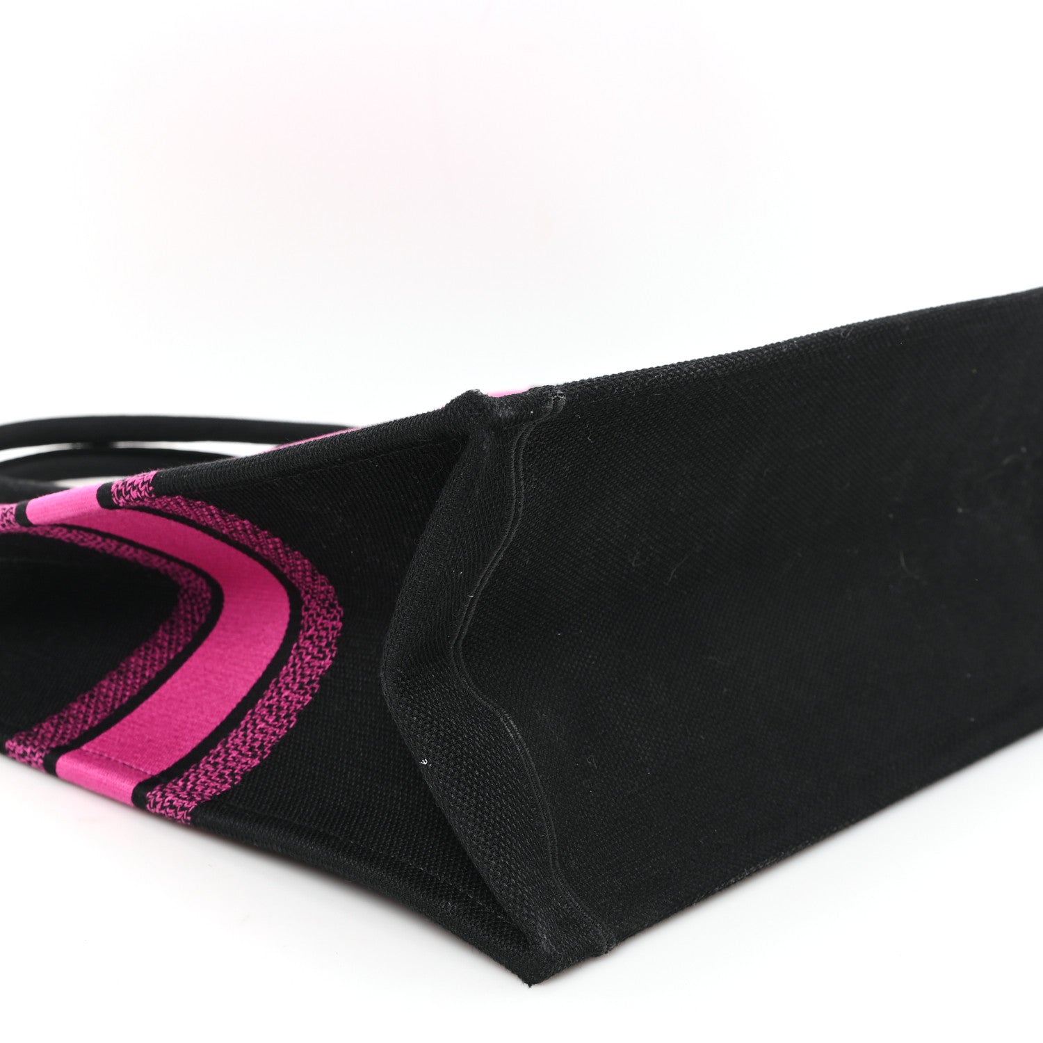 Canvas Embroidered Large Miss D1OR Graffiti Book Tote Fuchsia Purple