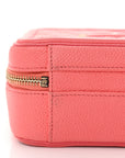 Caviar Quilted Small CC Filigree Vanity Case Coral