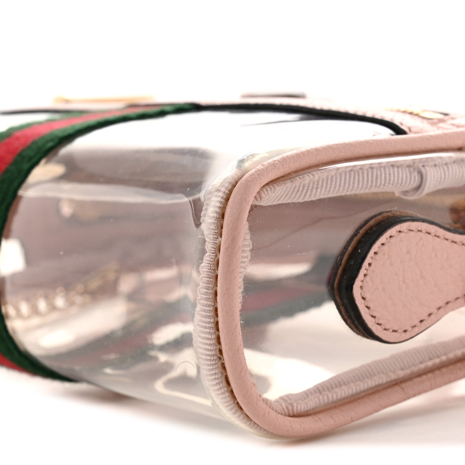Vinyl Web Mini Ophidia Transparent Shoulder Bag Perfect Pink