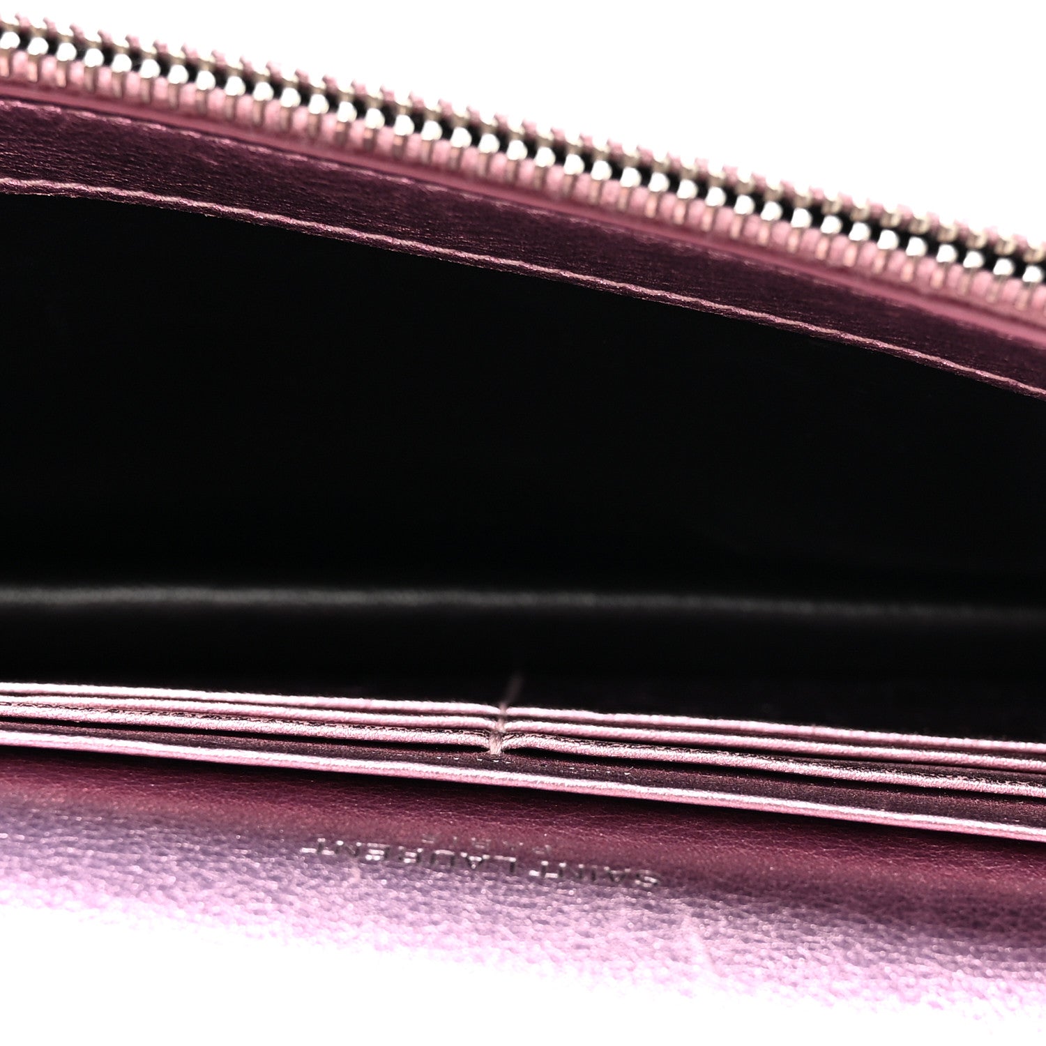 Metallic Calfskin Monogram Envelope Chain Wallet New Azalea