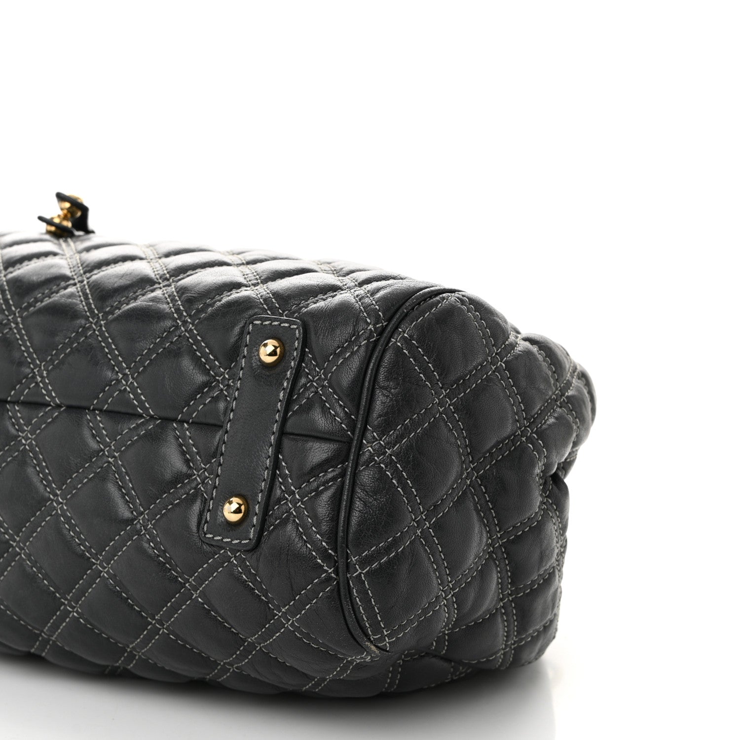 Calfskin Quilted Stam Dark Grey