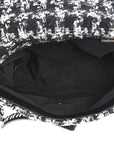 Tweed Quilted Maxi CHNL 19 Flap Black Silver Ecru