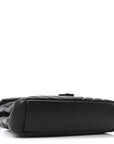 Sheepskin Matelasse Chevron Monogram Medium College Bag Black