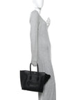Drummed Calfskin Micro Luggage Black