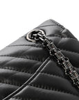 Aged Calfskin Chevron Quilted 2.55 Reissue Mini Flap So Black