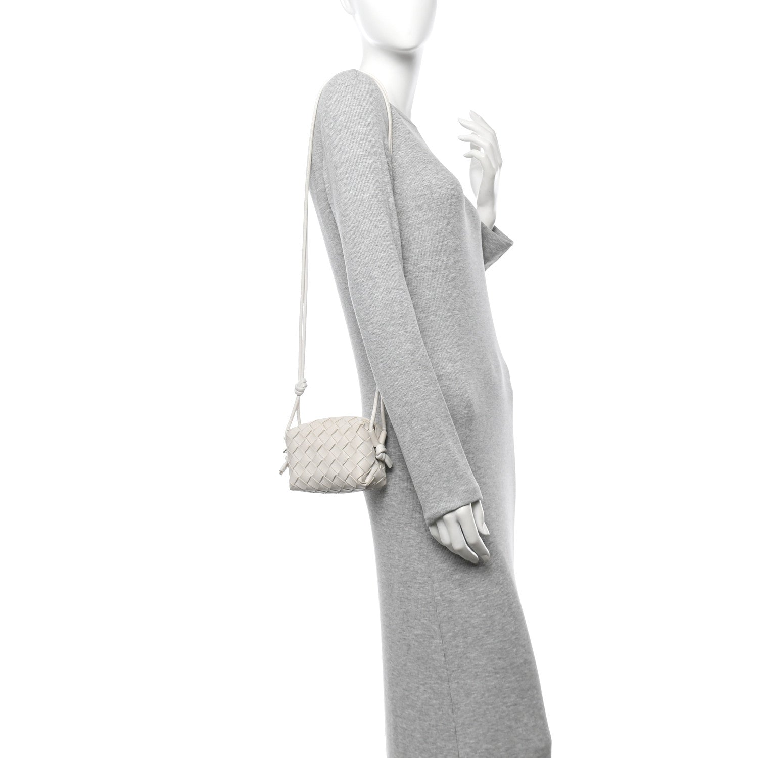 Nappa Intrecciato Candy Loop Camera Bag White