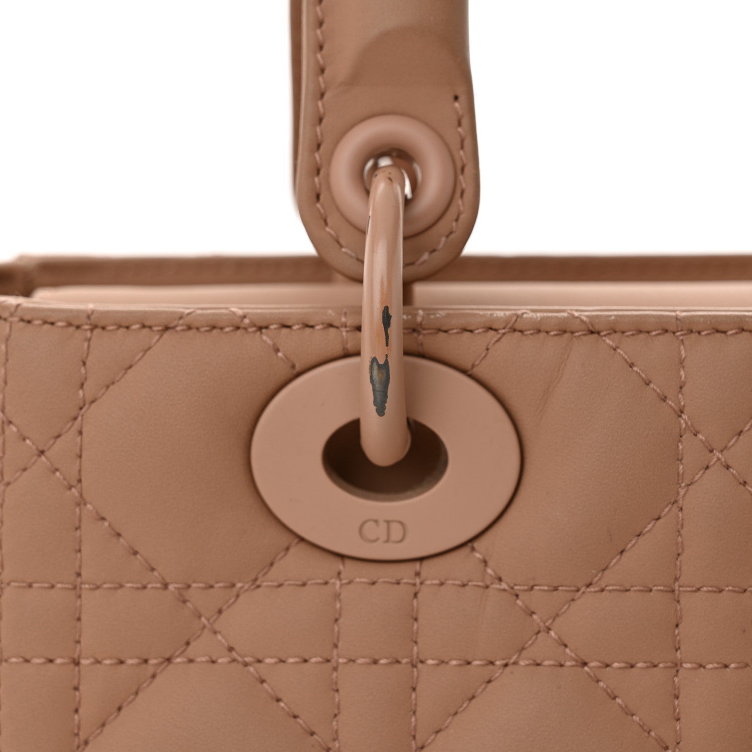 Ultra Matte Calfskin Cannage Medium Lady D1OR Beige