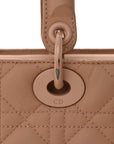 Ultra Matte Calfskin Cannage Medium Lady D1OR Beige