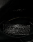 Lambskin Quilted Medium Loulou Puffer Monogram Chain Satchel Black