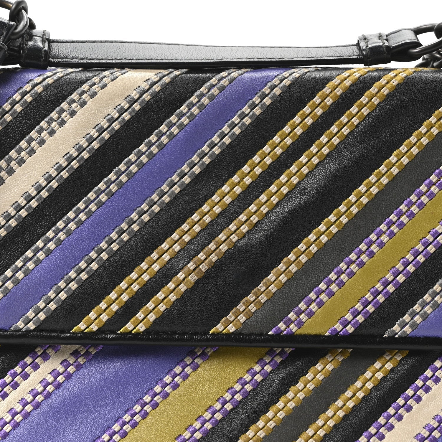Nappa Striped Small Olimpia Black Multicolor