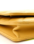 Lambskin Quilted Wallet On Chain WOC Yellow