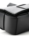 Lambskin Maxi Intrecciato Extra Mini Cassette Crossbody Bag Black