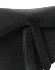 Grained Calfskin Mini Saddle Bag Black