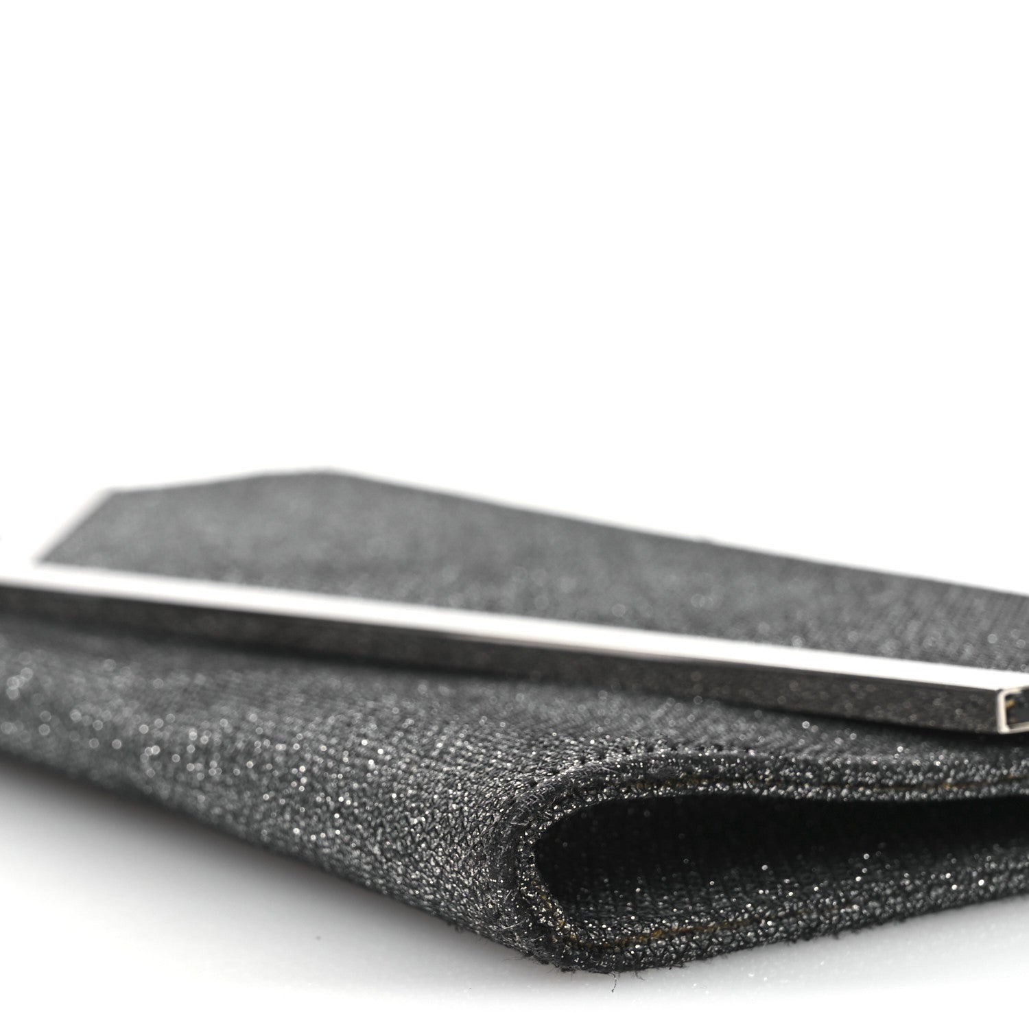 Glitter Fabric Erica Chain Clutch  Anthracite