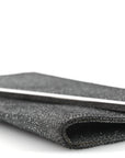 Glitter Fabric Erica Chain Clutch  Anthracite