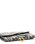 Oblique Saddle Chain Long Wallet Blue
