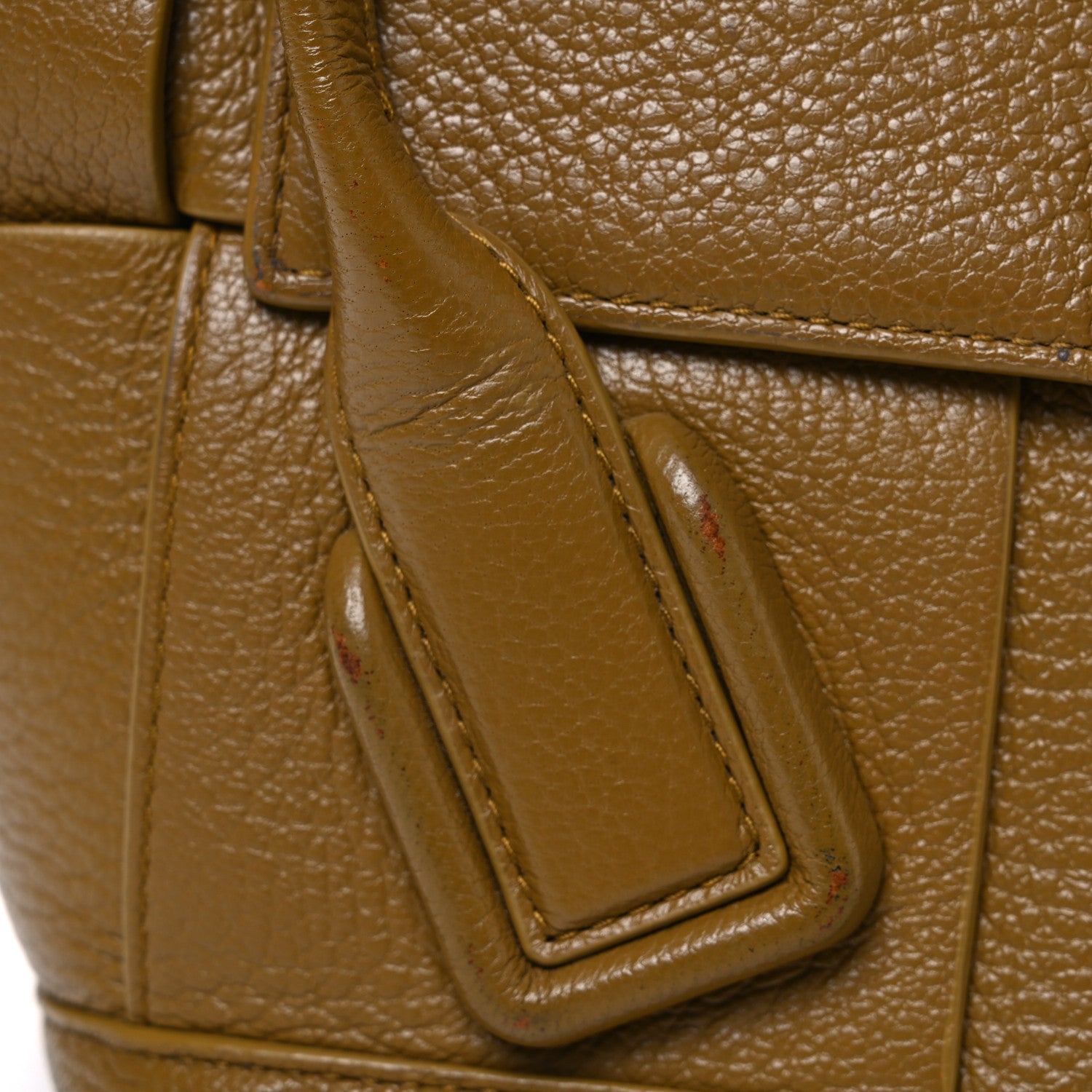 Grained Calfskin Maxi Intrecciato Small Arco Moutarde