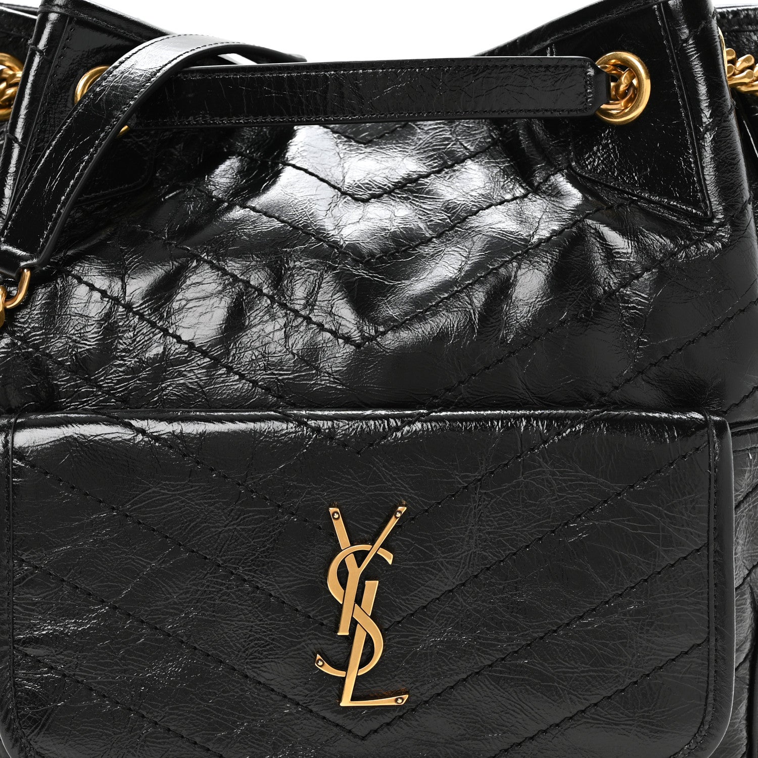 Crinkled Calfskin Matelasse Monogram Niki Multipocket Shopping Tote Black
