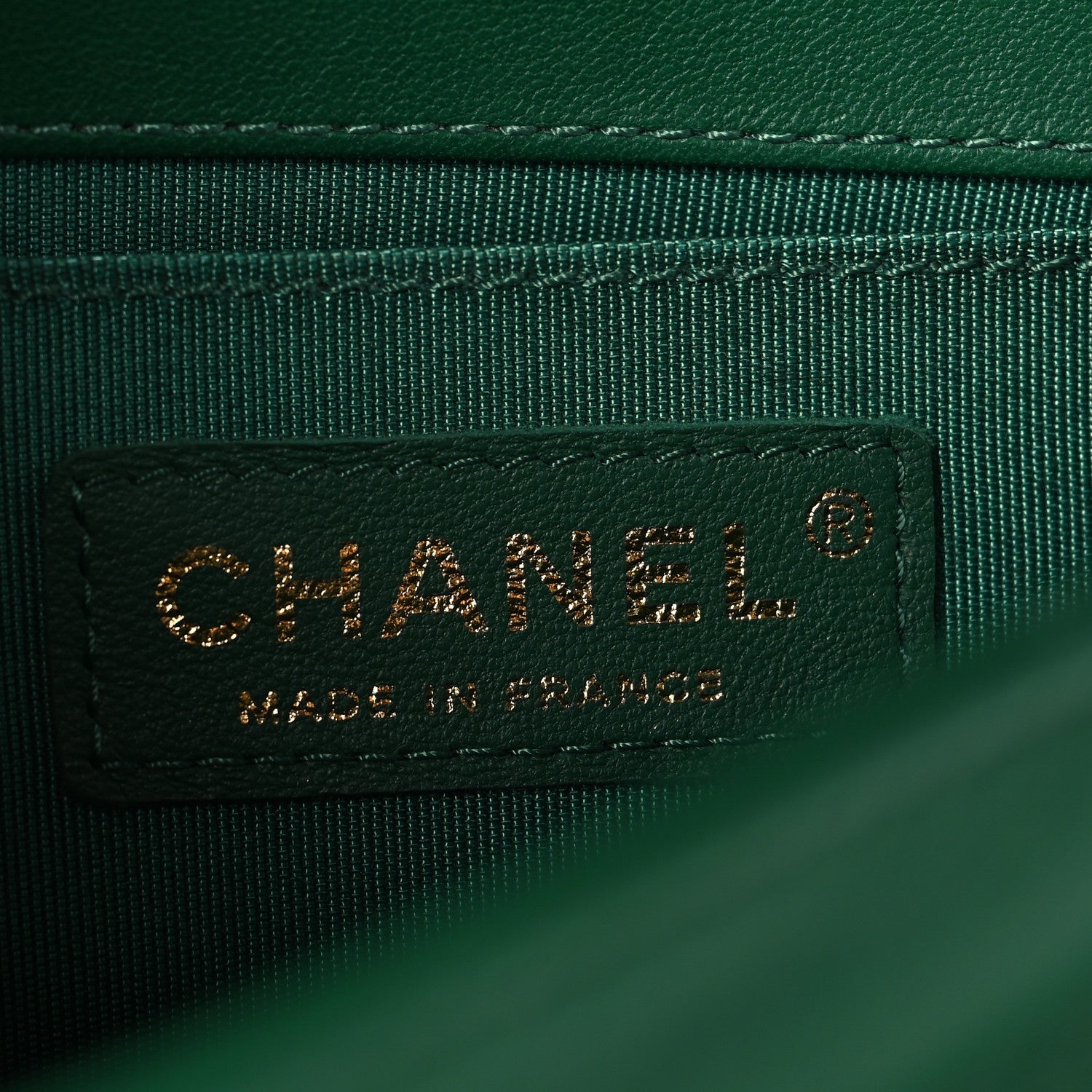 Lambskin Quilted Small Boy Flap Green