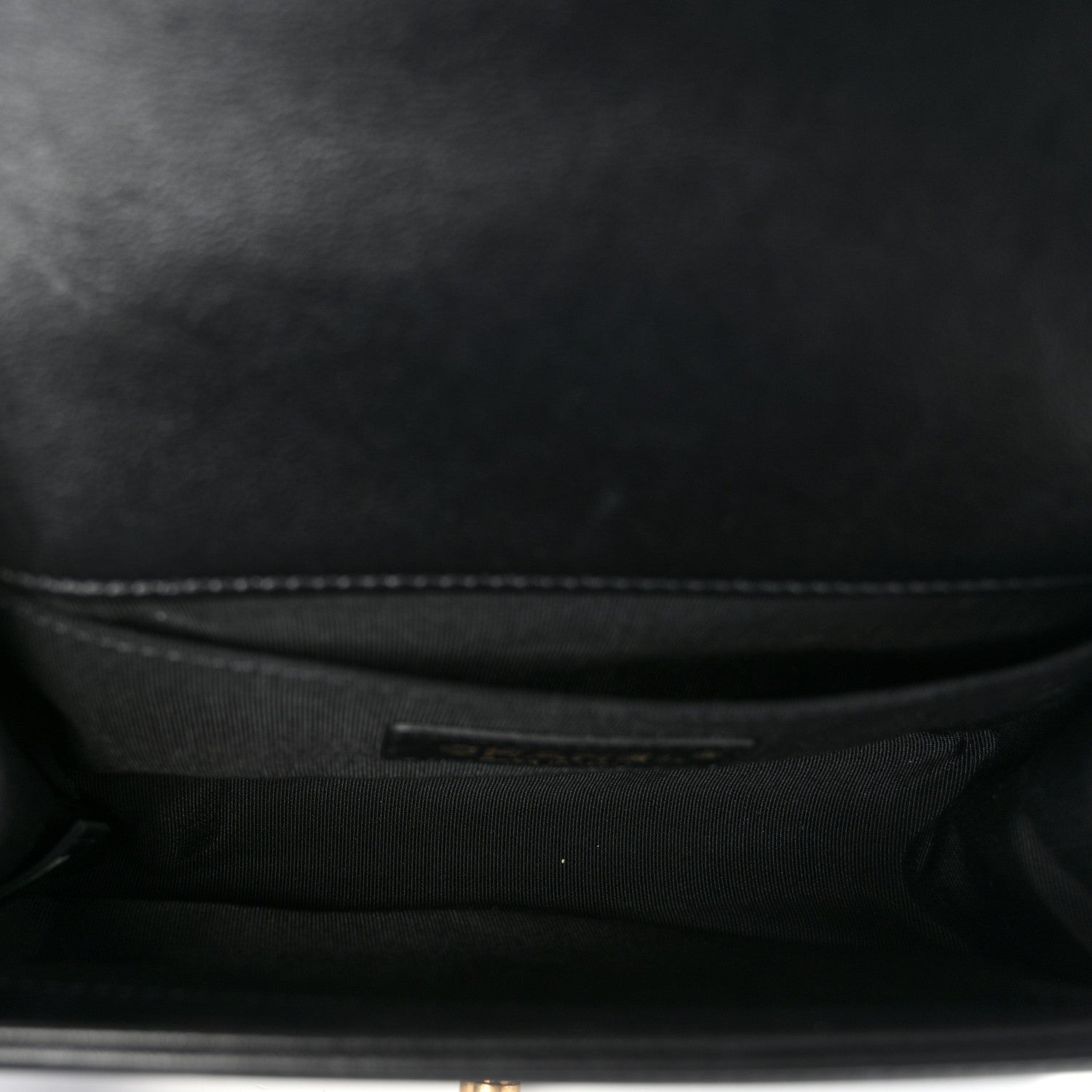 Calfskin Quilted Small Boy Flap Black