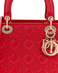 Lambskin Cannage Medium Lady D1OR Red