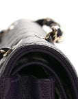 Caviar Quilted Small Double Flap Dark Purple