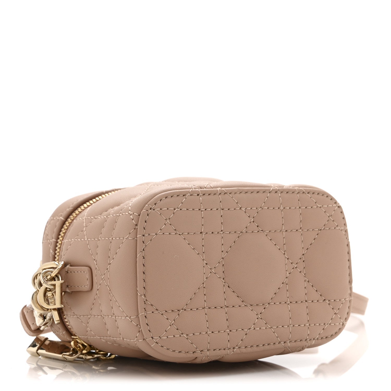 Lambskin Cannage Micro Lady D1OR Vanity Case Rose Des Vents