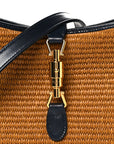 Straw Lux Boarded Dyana Lux Calfskin Small Jackie 1961 Hobo Dark Natural Blue