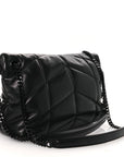 Lambskin Quilted Toy Loulou Puffer Monogram Monochrome Chain Satchel Black