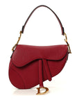 Grained Calfskin Saddle Bag Red