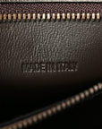 Used Calfskin Small Hourglass Top Handle Bag Brown