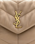 Lambskin Quilted Toy Loulou Puffer Monogram Chain Satchel Dark Beige