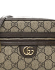 GG Supreme Monogram Textured Calfskin Super Mini Ophidia Shoulder Bag Beige Ebony New Acero