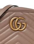 Calfskin Matelasse Small GG Marmont Chain Shoulder Bag Porcelain Rose