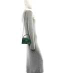 Dollar Calfskin Crystal Mini Dionysus Top Handle Bag Emerald