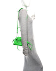 Grained Calfskin Neo Classic Silver Hardware Nano City Crossbody Fluo Green