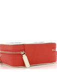Caviar Quilted Filigree Vanity Clutch With Chain Blue White Red