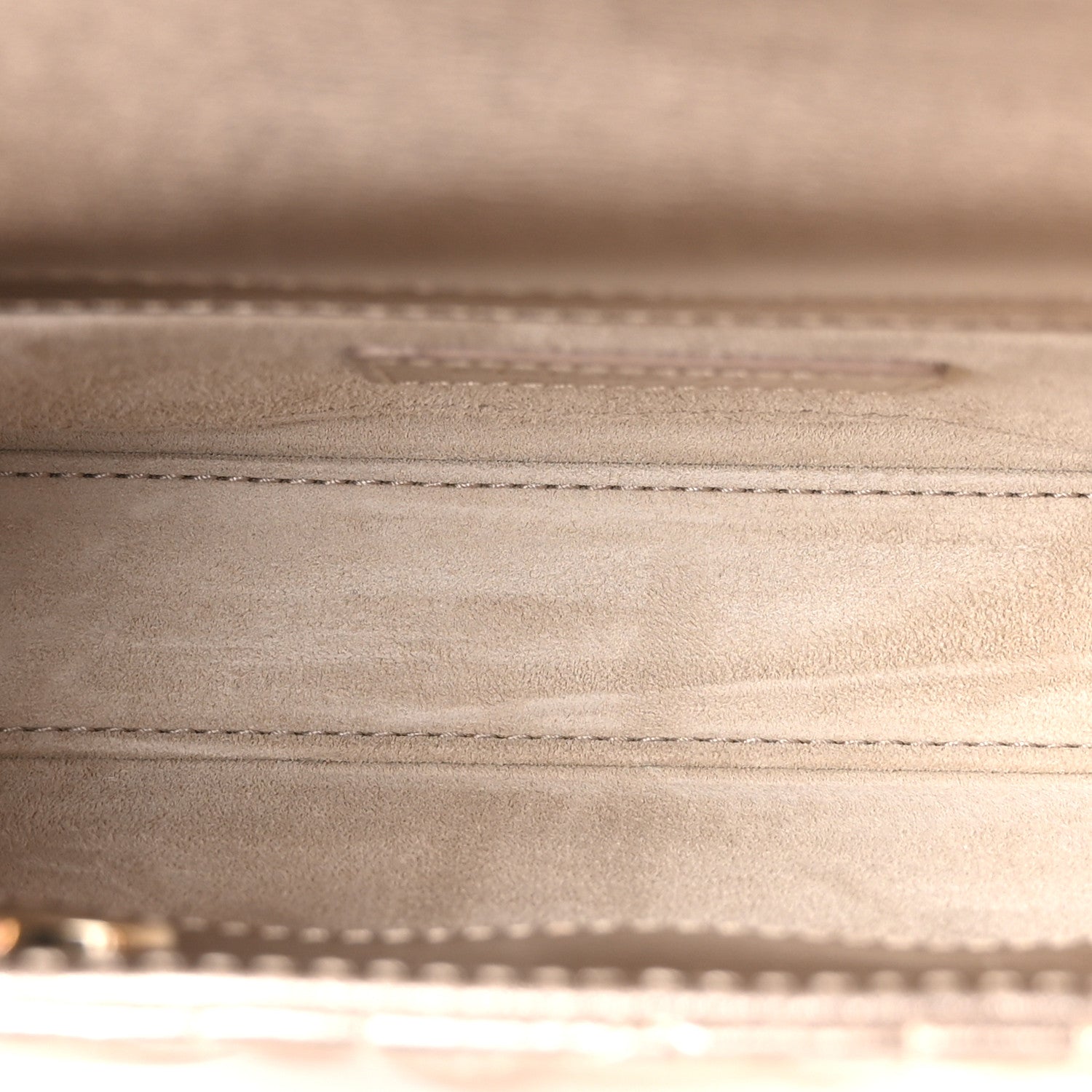 Metallic Lambskin Cannage Small Lady D-Joy Champagne